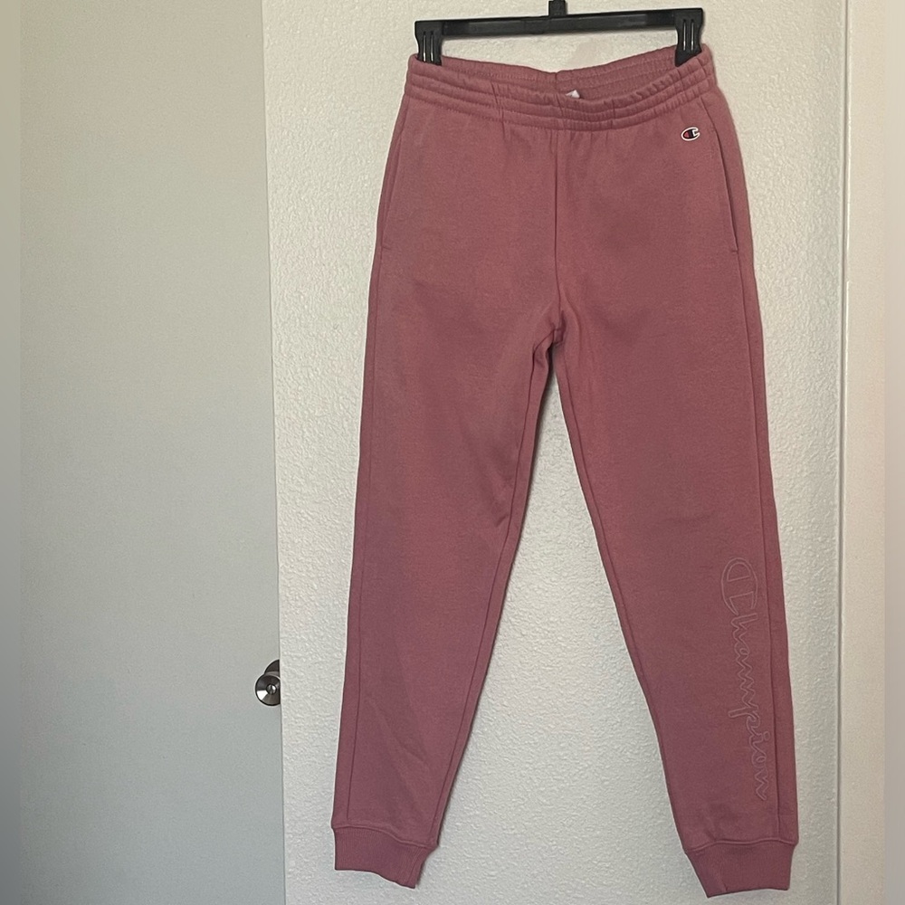 Champion Kids Rose-Mauve Logo Fleece Joggers